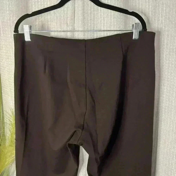 Eileen Fisher Women’s L Brown Pull On Ankle Pants No Pockets Mid Rise Stretch - Picture 4 of 10